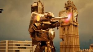 серии когда титан клок мен стрелял из своего оружия.