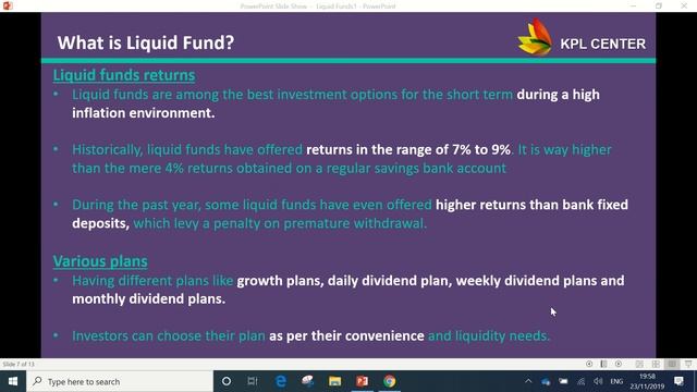 SAVINGS BANK ACCOUNT VS LIQUID FUNDS | LIQUID FUNDS BENEFITS IN TAMIL | #KPLCENTER | GK