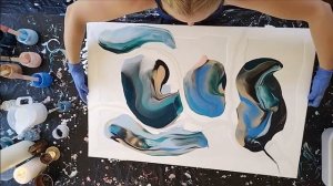 Acrylic pouring by intuneflowdesigns "Birds eye view"