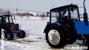 Мтз-892 тянет Мтз-82 с цистерной(3 тонн воды)