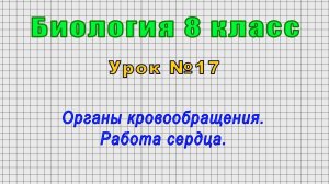 Биология 8 класс (Урок№17 - Органы кровообращения. Работа сердца.)