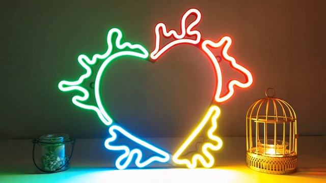 Heart Dye LED Neon Sign #heart #valentinesday смотреть онлайн