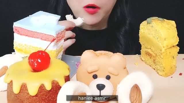 asmr 케이크 먹방 dessert, cake, macaron mukbang eating show