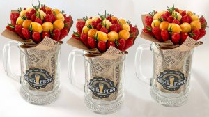 Мясной букет в пивной кружке. Подарки и поделки для мужчины, коллеги, друга