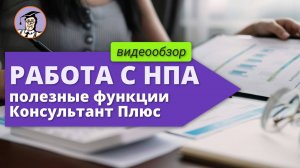 Полезные функции Консультант Плюс для работы с НПА