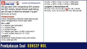 Jika gas elpiji mengandung 40% propana dan 60% butana, berapa tekanan pada tabung gas elpiji 3 kg❓