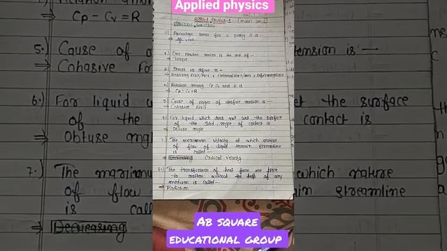 applied physics vvi objective question