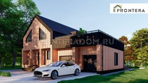 Барн 326. Каркасный дом с гаражом. Обзор проекта.