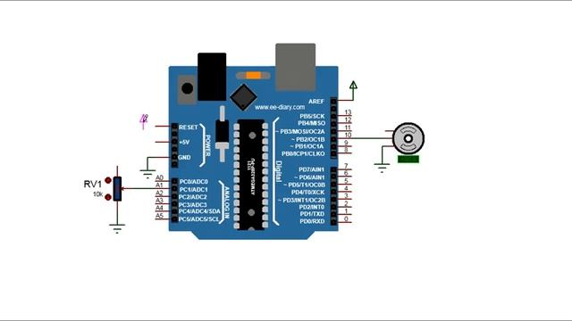 Arduino Servo Motor Proteus Simulation with Potentiometer