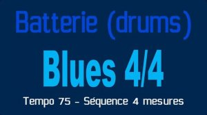 Batterie blues (drums) Tempo 75
