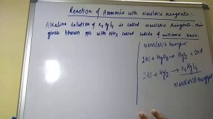 Reaction of ammonia with Nessler's reagents,