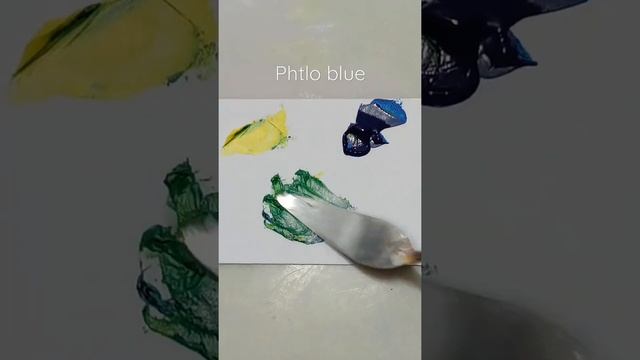 art tutorial || Lemon yellow and phthalo blue so green.                                      #short