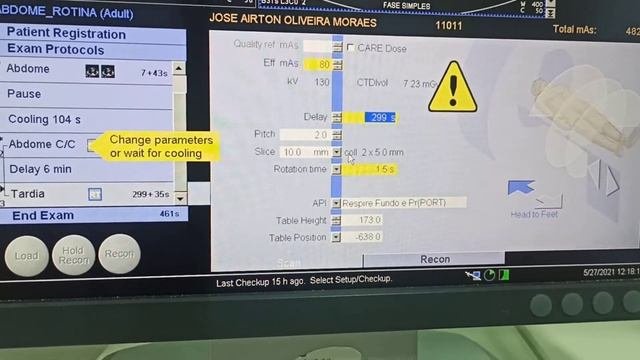 Principais Parâmetros De Exposição Na TC Siemens Somatom Spirit 2 Canais
