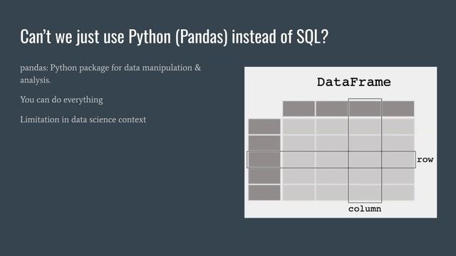 Can't we just use Python Pandas instead of SQL? смотреть онлайн