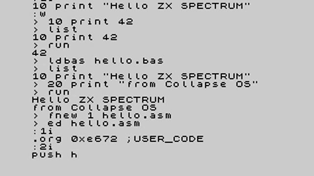 Collapse OS on the ZX Spectrum