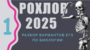 ЕГЭ 2025 биологи. Разбор 1 варианта Рохлова
