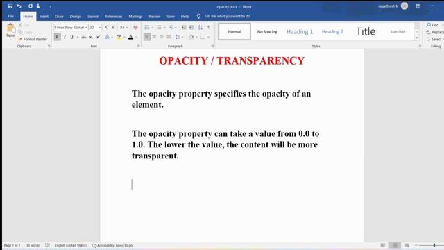 Opacity or Transparency Property in CSS | CSS Course for Beginners | Parnika Tutorials