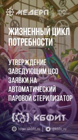 КБФИТ: МЕДЕРП. ЖЦП:  Утверждение заведующим ЦСО заявки на автоматический паровой стерилизатор