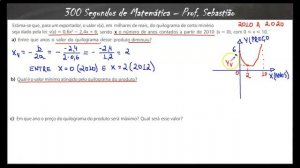 FUNÇÃO QUADRÁTICA - Exercício 30 - Valores Mínimo e Máximo do Preço de um Produto