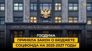 Госдума приняла закон о бюджете Соцфонда на 2025-2027 годы