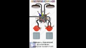 Лайфхак. Проводка и подключение двух двухклавишных проходных выключателей