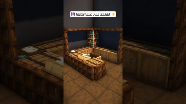 Простая идея для обустройства кабинета #shorts  #minecraft #майнкрафтпостройки #дизайнинтерьера
