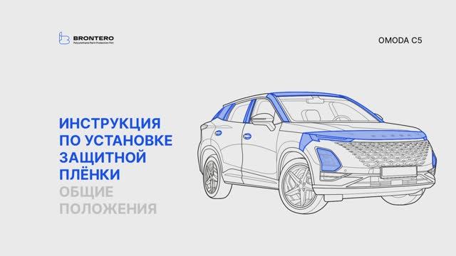 Полная инструкция по оклейке автомобиля Omoda C5 комплектом полиуретановых пленок Brontero