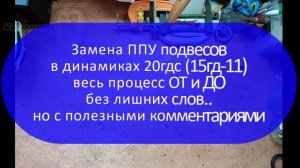 Замена ППУ подвесов на динамиках 20гдс | Весь процесс ОТ и ДО без лишних слов