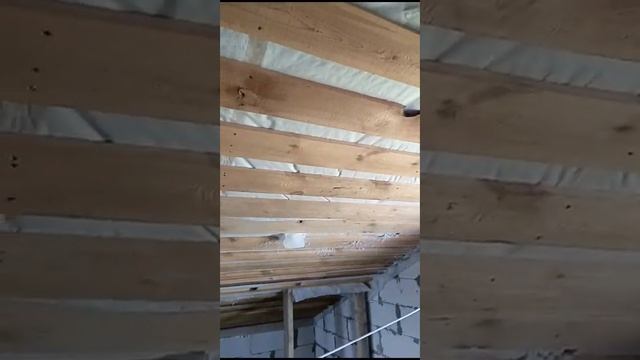 Эковата.Утепление ската под мансардой. смотреть онлайн