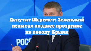 Депутат Шеремет: Зеленский испытал позднее прозрение по поводу Крыма