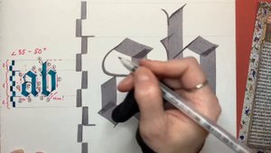 Calligraphy. Gothic. Textura Quadrata. Letters a, b. Готика. Текстура. Пропорции и детализация букв.