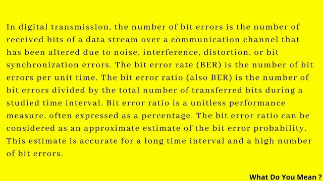 BER Full Form || What is BER ?
