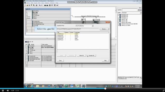Install a GSD File Into The HW Config Catalog - Video 34