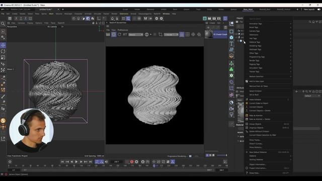 Cinema 4d 2023 | Redshift | Aбстрактная Сloth cимуляция