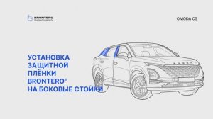 Нанесение полиуретановой пленки Brontero на боковые стойки Omoda C5