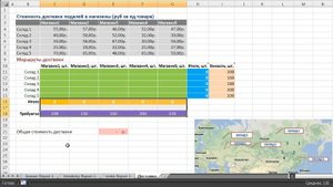 Finding the optimal distribution of goods in Excel