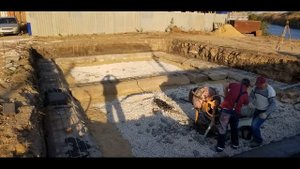 Фундамент из блоков ФБС под дом размером 8,2 х 13,1 м