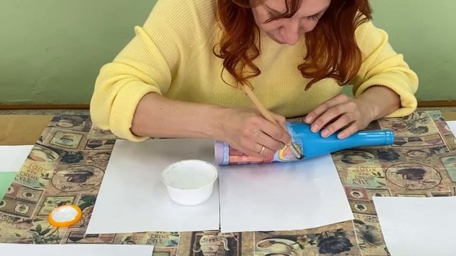 Мастер –класс по декорированию бутылки, используя технику декупаж. смотреть онлайн