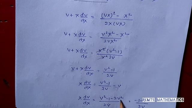 solution of homogeneous equation | (x^2-y^2)dx+2xydx=0 | Differential equation смотреть онлайн