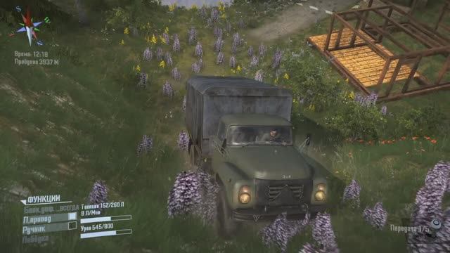 на мощном грузовиках ЗиЛ-130 4x4 Bedford 4WD La luna 16 v1Dangerous roads III Spintires MudRunner,