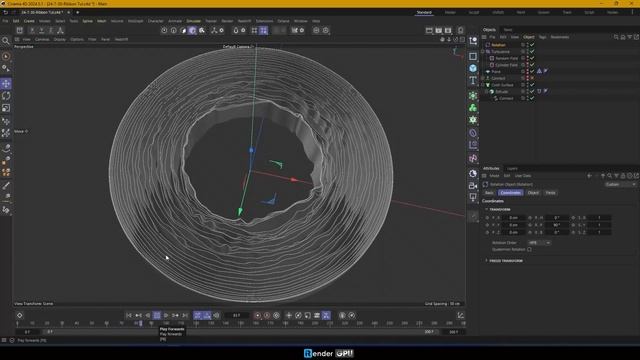 Abstract Ribbons with Cloth Simulation (Cinema 4D) | Tutorial | iRender