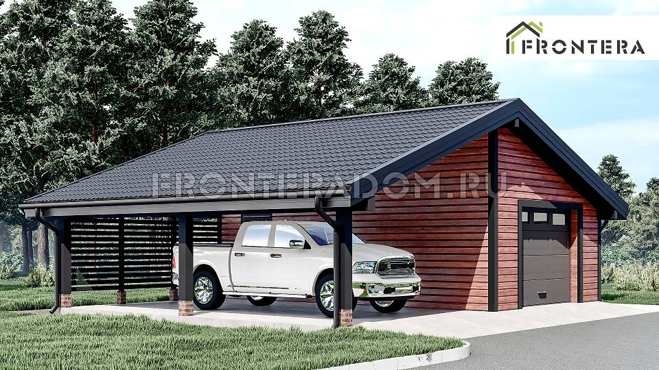 Каркасный гараж. Автонавес. Обзор проекта / Карс 76.
