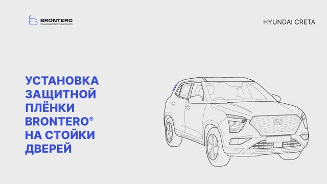 Как наклеить полиуретановую защитную пленку Brontero на стойки дверей Hyundai Creta II поколение