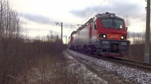 Электровоз ЭП20-028 с двухэтажным поездом №63Й Самара - Санкт-Петербург