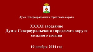 Сорок первое заседание Думы Североуральского городского округа седьмого созыва 19 ноября 2024 года