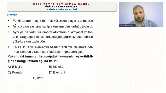 1)TYT KİMYA-1.ÜNİTE KİMYA BİLİMİ TARAMA TESTİ -1 (2025) #tytkimya #yks2025tayfa #yks #tyt смотреть онлайн