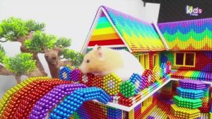 Магнитные шарики  - Построй особняк с горкой для хомяка из магнитных шариков