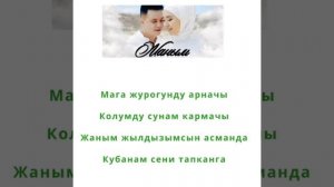 Кызсайкал Кабылова&Алмаз Шаадаев -Жаным (жаны ыр) текст песни #караоке#кыргызчаырлар#текст песни #ы