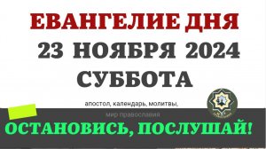 23 НОЯБРЯ СУББОТА ЕВАНГЕЛИЕ АПОСТОЛ ДНЯ ЦЕРКОВНЫЙ КАЛЕНДАРЬ 2024 #мирправославия