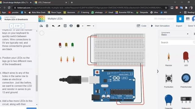 Project With Arduino Uno R3 : Multiple LEDs & Breadboards